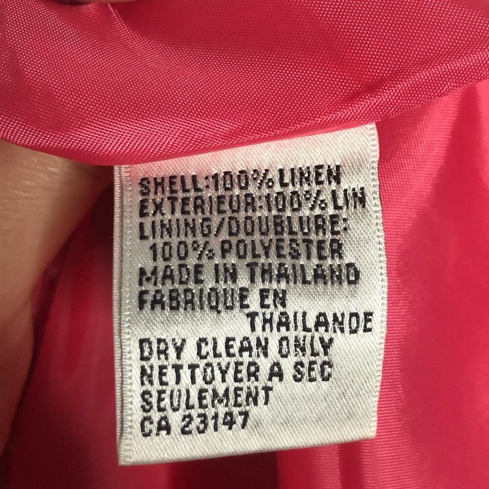 Talbots Irish Linen Sleeveless Shirt Dress Pink 14 - Picture 6 of 9